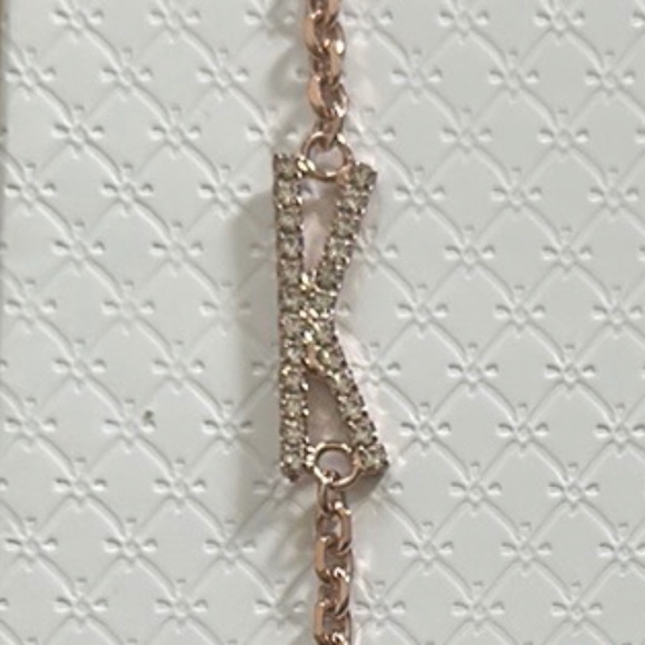 NWT - Rebekah Price Swarovski Crystal & Rose Gold Initial K Bracelet - 7.50 in. - Picture 2 of 6